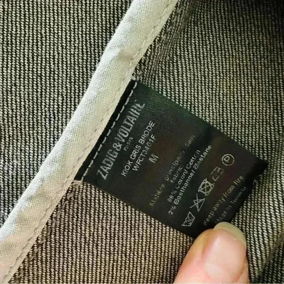 New Zadig & Voltaire Distressed Denim Jacket Sz M - Picture 12 of 12